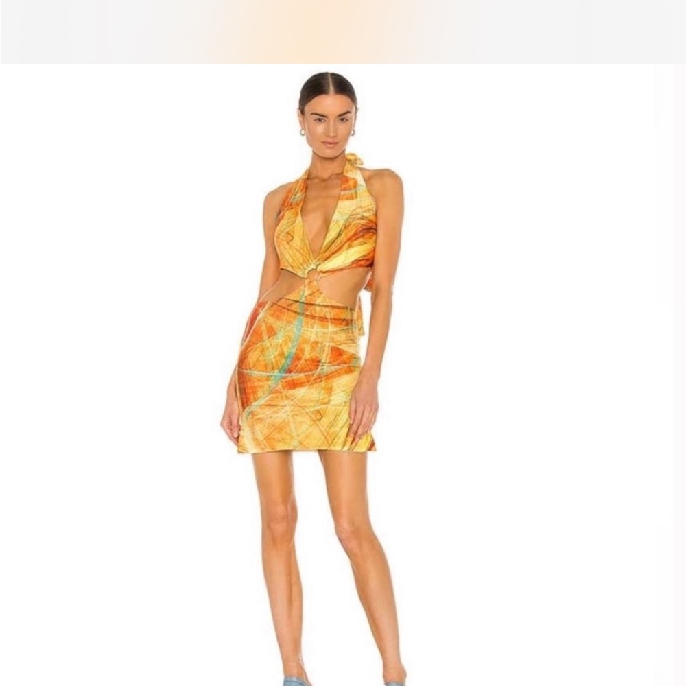 REVOLVE Orange Halter Dress